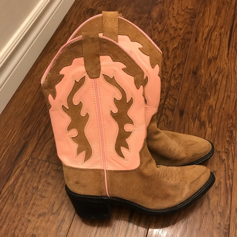 Pink Leather Cowboy/Western Boots